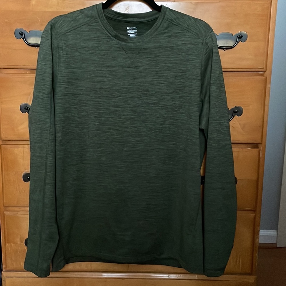 Mens Long Sleeve Hunter Green Soft Crew